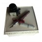 Conjunto Escritura Pluma Madera y Tintero con Reposa Pluma