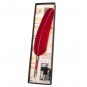 Conjunto Escritura Pluma Ave y Tintero con Reposa Pluma