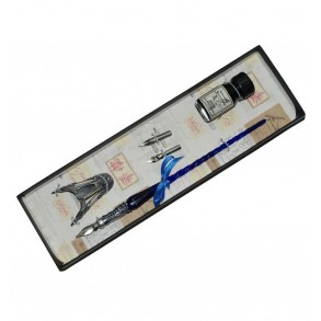 Conjunto Caligrafía con Pluma Cristal de Murano, Soporte y Tintero