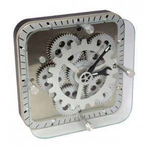 Reloj Sobremesa Engranajes Cuadrado