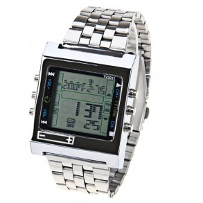 Reloj con Mando a Distancia para TV Metálico