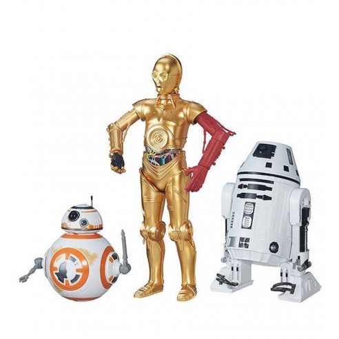 Pack 3 Figuras Droides BB-8, C-3PO, RO-4LO