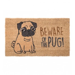 Felpudo Fibra de Coco Beware of the Pug
