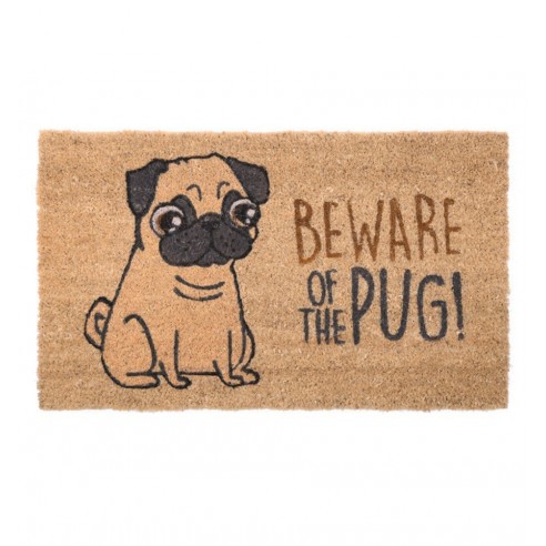 Felpudo Fibra de Coco Beware of the Pug