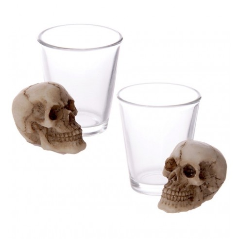 Chupito de Cristal con Calavera