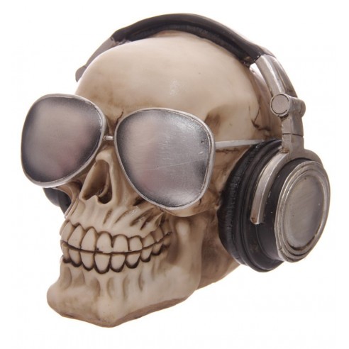 Hucha Calavera Auriculares y Gafas de Sol