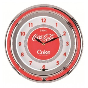 Reloj Pared doble Neón Coca-Cola