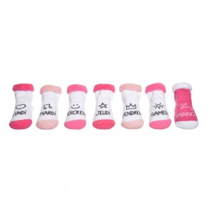 Caja 7 pares de Calcetines Bebé color Rosa 2