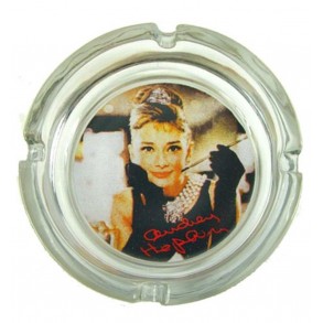Cenicero Cristal Audrey Hepburn Fumando