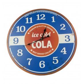 Reloj Retro de Pared de Madera Ice Cold Cola