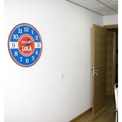 Reloj Retro de Pared de Madera Ice Cold Cola