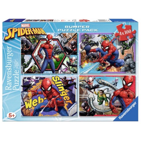 Set 4 Puzzles Spiderman Marvel 4x100 piezas