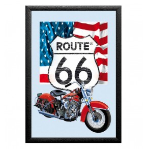 Cuadro Espejo Route 66 Harley-Davidson Bandera USA