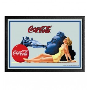Cuadro Espejo Retro Coca Cola Chica Bañador