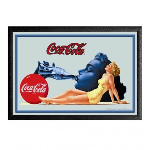 Cuadro Espejo Retro Coca Cola Chica Bañador