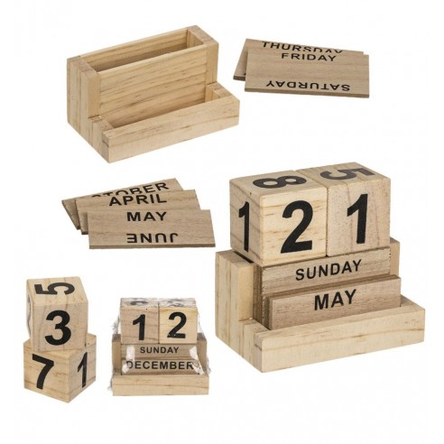 Calendario Cubos Madera