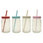 Conjunto 4 Vasos con Tapa a Rosca y Sombrilla Mimbre