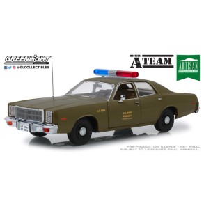 Coche Plymouth Fury U.S. Army Policie "Equipo A" 1977 Escala 1:18