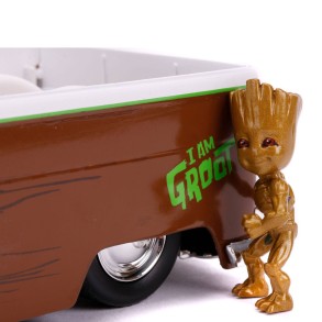 Coche Guardianes de la Galaxia 1962 Volkswagen Bus Figura Groot Escala 1:24 2