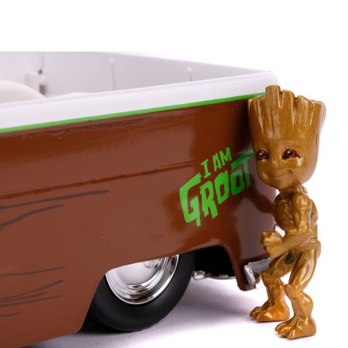 Coche Guardianes de la Galaxia 1962 Volkswagen Bus Figura Groot Escala 1:24
