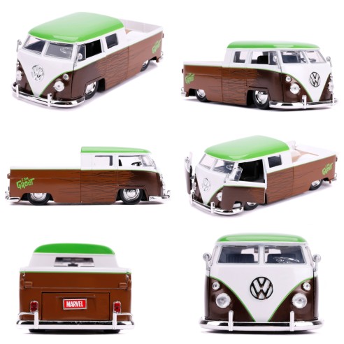 Coche Guardianes de la Galaxia 1962 Volkswagen Bus Figura Groot Escala 1:24