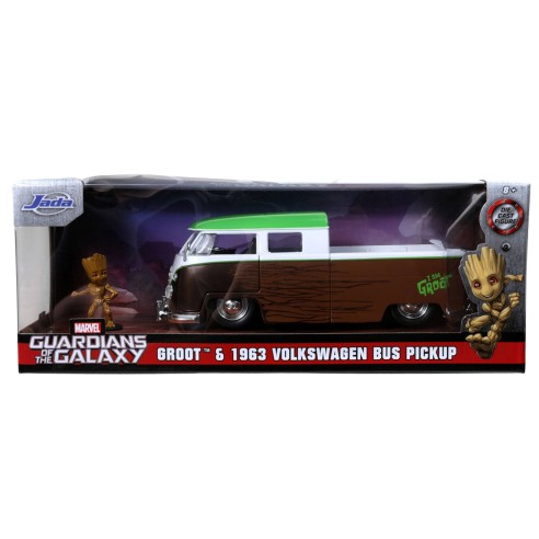 Coche Guardianes de la Galaxia 1962 Volkswagen Bus Figura Groot Escala 1:24