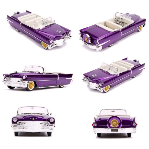 Coche Elvis Presley 1956 Cadillac Morado con Figura Escala 1:24 