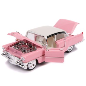 Coche Elvis Presley 1955 Cadillac Fleetwood Rosa con Figura Escala 1:24 2
