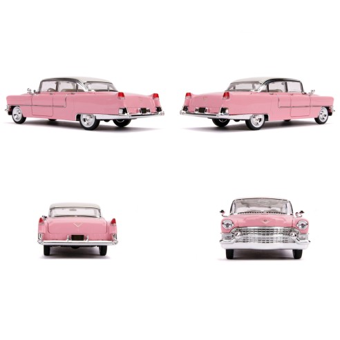 Coche Elvis Presley 1955 Cadillac Fleetwood Rosa con Figura Escala 1:24