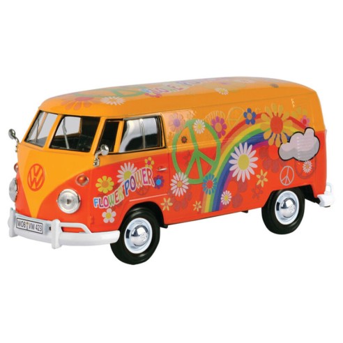 Réplica Furgoneta Flower Power Volkswagen Classic Escala 1:24