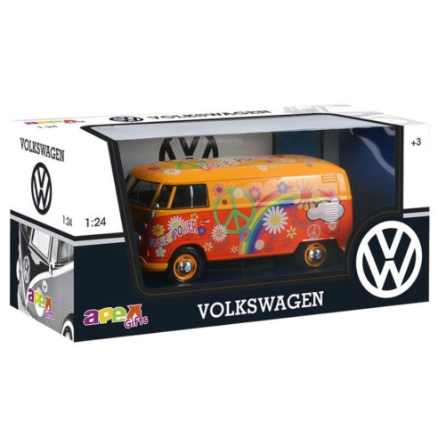 Réplica Furgoneta Flower Power Volkswagen Classic Escala 1:24