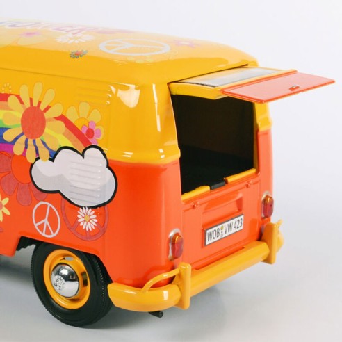 Réplica Furgoneta Flower Power Volkswagen Classic Escala 1:24