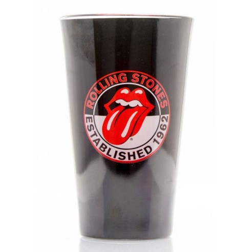 Vaso Cristal Rolling Stones Negro con Logo