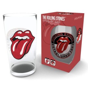 Vaso Cristal Rolling Stones Transparente con Logo