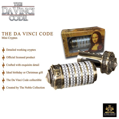 Cryptex Miniatura en Metal Envejecido Código da Vinci