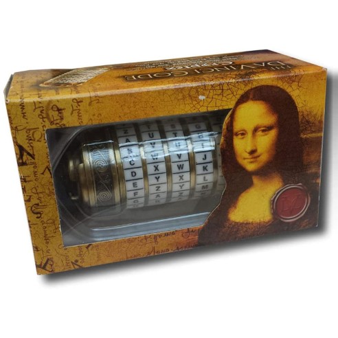 Cryptex Miniatura en Metal Envejecido Código da Vinci