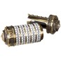 Cryptex Miniatura en Metal Envejecido Código da Vinci
