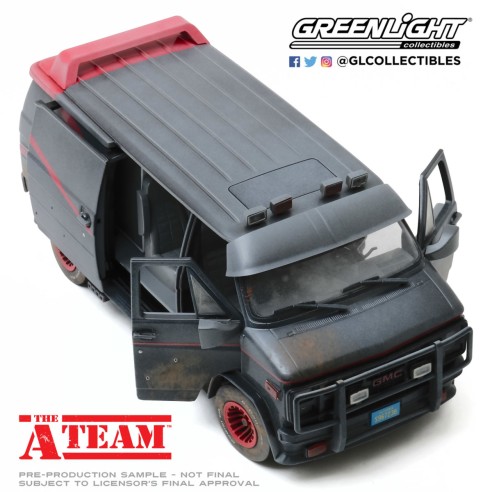 Furgoneta El Equipo A 1983 "Versión tiroteada" GMC Vandura Escala 1:18 