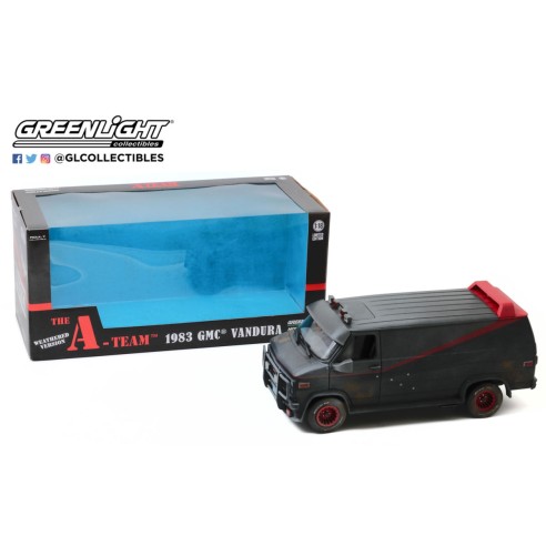 Furgoneta El Equipo A 1983 "Versión tiroteada" GMC Vandura Escala 1:18 