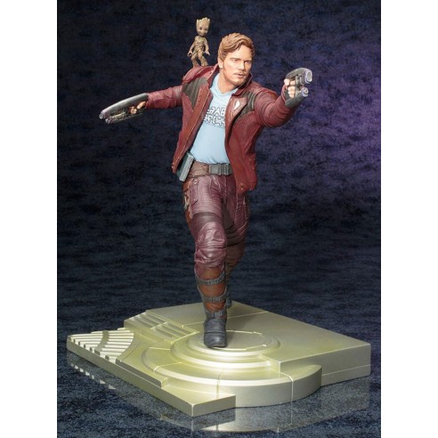 Figura Guardianes de la Galaxia Vol 2 Star Lord y Groot Artfx