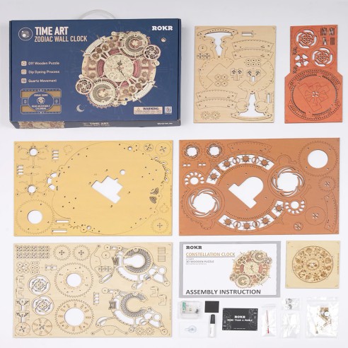 Puzzle de Madera Robotime Reloj de Pared Zodiaco