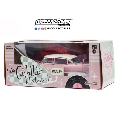 Coche Cadillac Fleetwood Serie 60 (1955) Rosa Escala 1:24