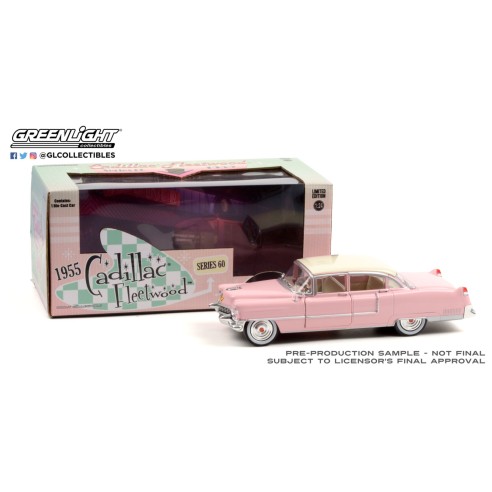 Coche Cadillac Fleetwood Serie 60 (1955) Rosa Escala 1:24