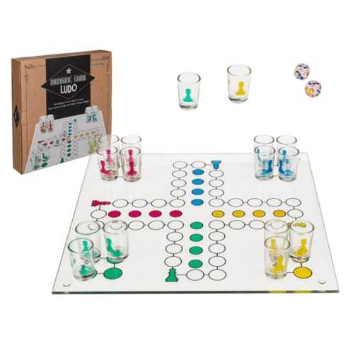 Juego Chupitos Parchís de Cristal