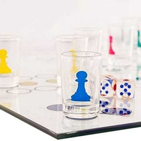 Juego Chupitos Parchís de Cristal