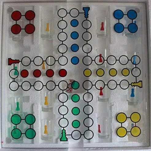 Juego Chupitos Parchís de Cristal