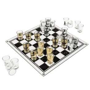 Juego Chupitos Ajedrez con 32 Vasos de Cristal