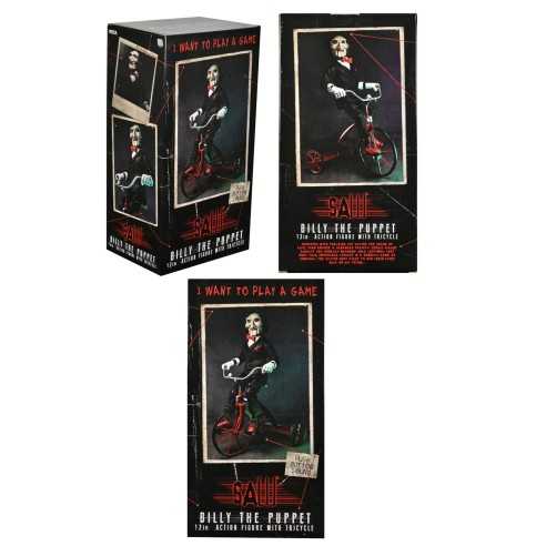 Figura Saw con Sonido con Triciclo 33 cm