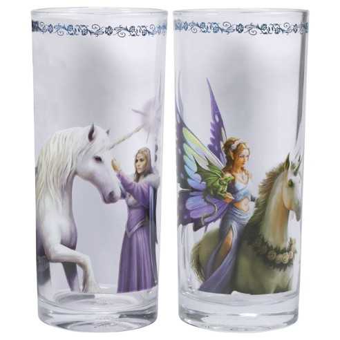 Conjunto 2 Vasos Anne Stokes Unicornios