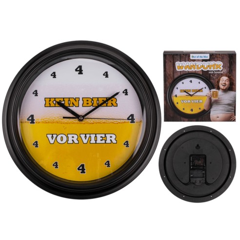 Reloj de Pared con Sonido Cerveza (Niguna Cerveza antes de las 4)